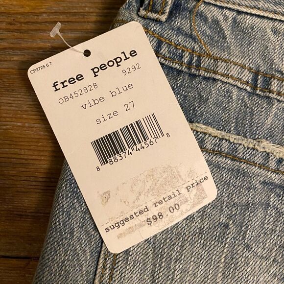 Free People 9102 Eliot Embroidered Denim Shorts - Picture 3 of 4